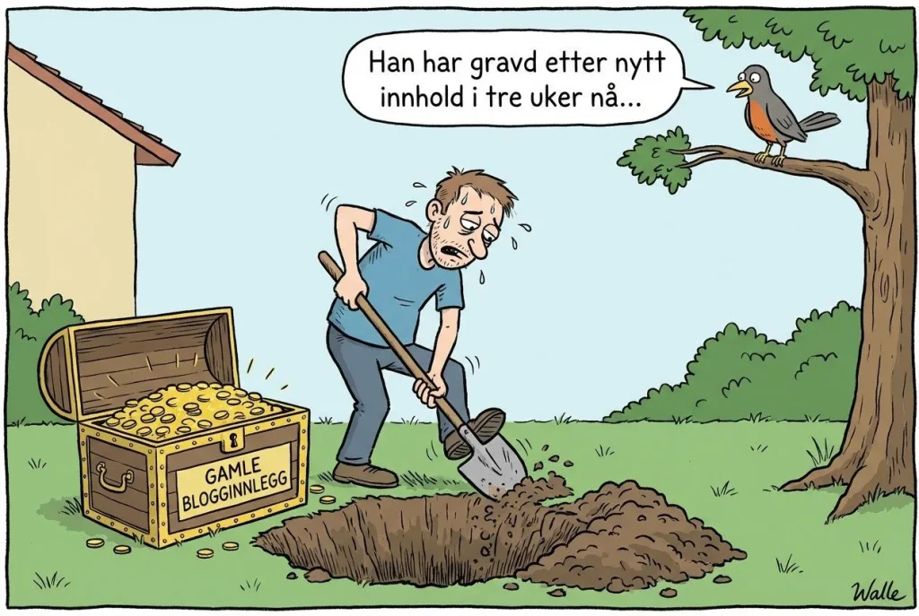 Mann graver etter gammelt blogginnlegg.