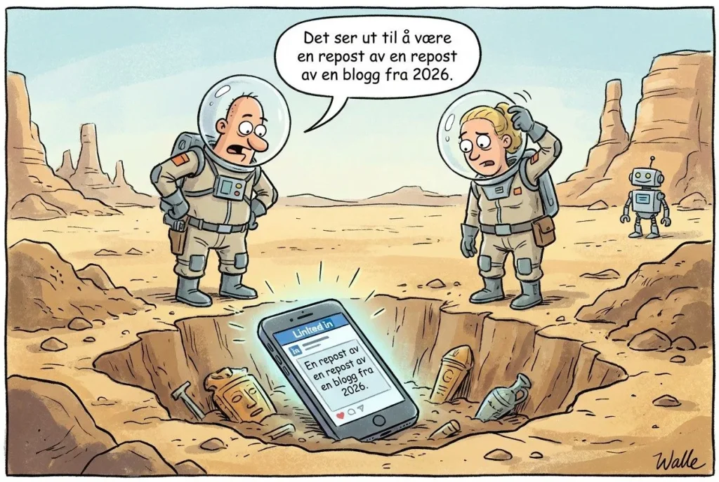 Astronauter på Mars finner telefon med repost melding.