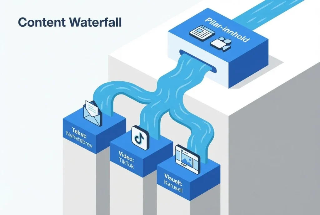Innholdsstrategi med tekst, video og visuelt innhold